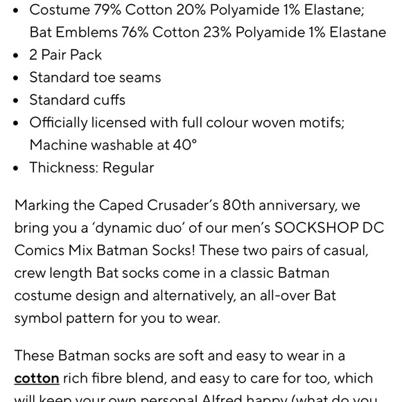 Batman Socks - Picture 8 of 8